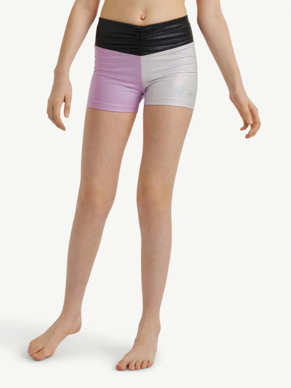 NWT Justice Girls Metallic Cinch Waistband Shorts multi size avail LG, XL